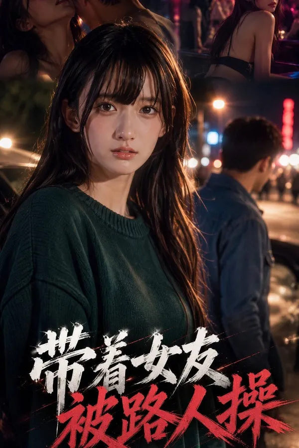 夜晚街头女生回头的都市情感短剧海报
