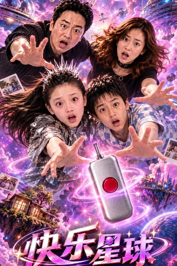 母女与少年在客厅里的家庭题材短剧竖版海报
